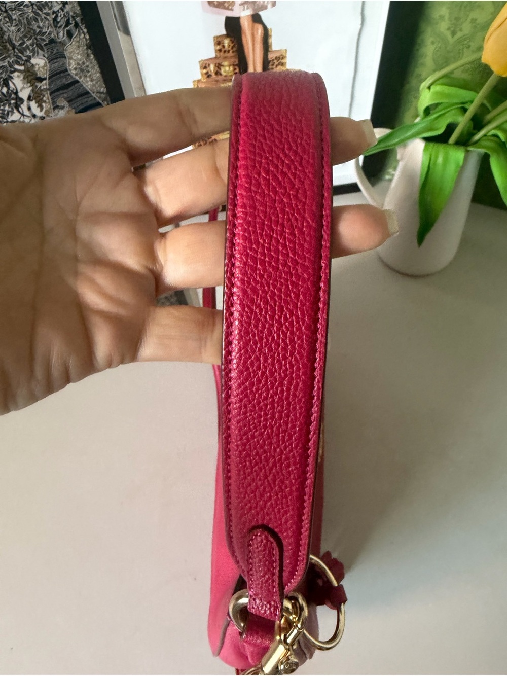 Coach Bright Pink Pebbled Leather Shoulder & Crossbody Bag - Picture 3 of 11